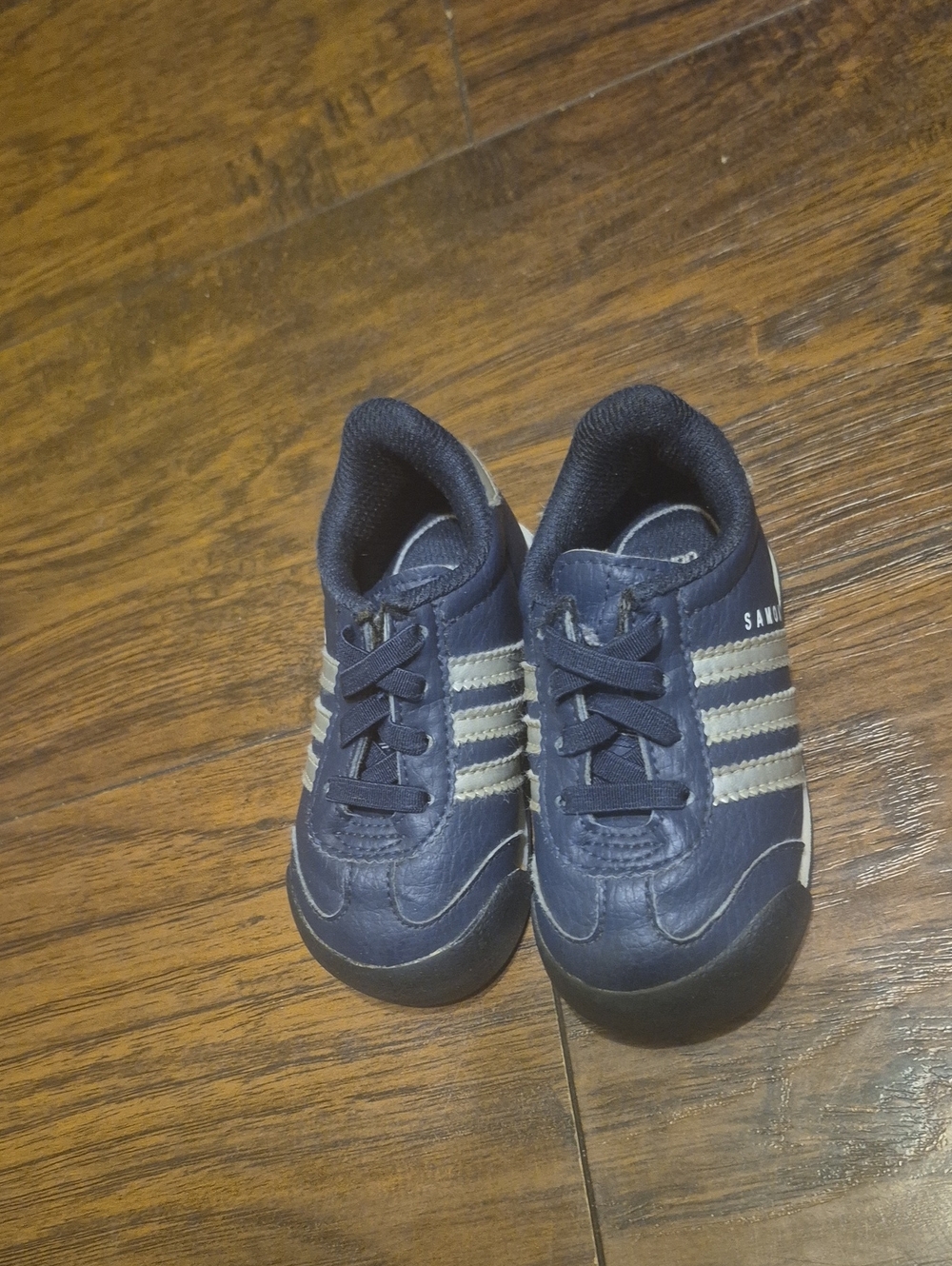 adidas Kids Navy Blue Sneakers with White Stripes